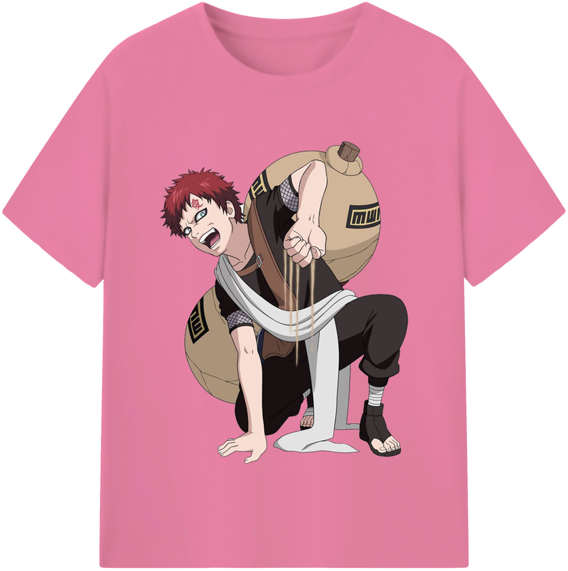 （画像用） NARUTO -ナルト- ガアラ Gaara 綿100％半袖Tシャツ（フロントプリント）